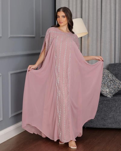 فستان سهرة شيفون مطرز