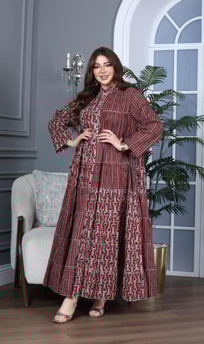 جلابية كلوش قطن 100% بتشكيلة نقوشات رائعة