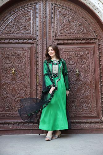 جلابية ( نسائية ) بخام ساتان والتل العربي التراثي