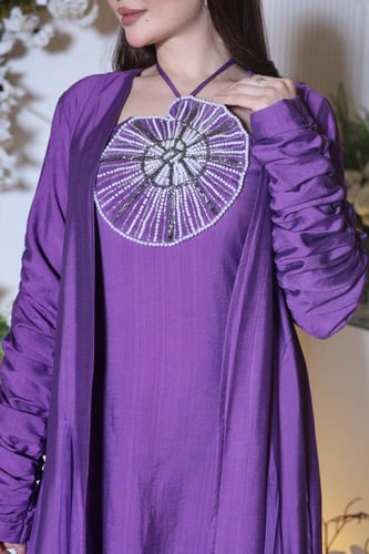 جلابية قطعتين بتطريز اللولو و الشك الجميل وزم في ا...