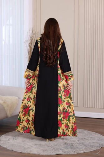 جلابية لينن ممزوجة بخام شالكي جانبي وكلفة شمالية ل...