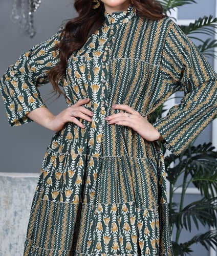 جلابية كلوش قطن 100% بتشكيلة نقوشات رائعة