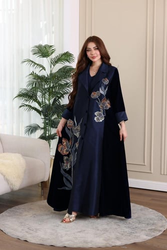 جلابية مخمل قطعتين بكلفة موردة في الامام والخلف