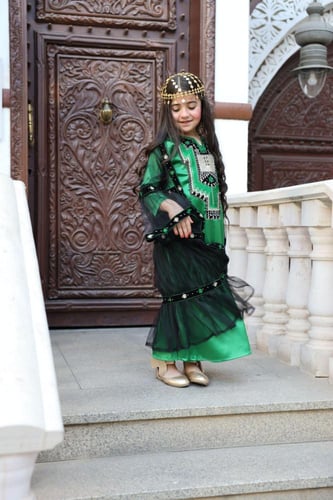 جلابية ( بناتية ) بخام ساتان والتل العربي التراثي