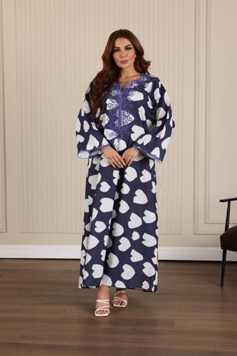 جلابية روز مطرزة وأنيقة