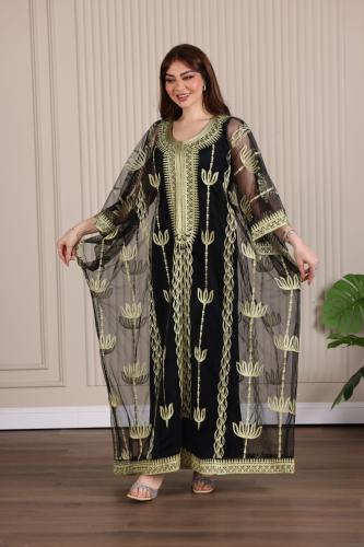 جلابية ( نشل ) بالتل والتطريز الذهبي