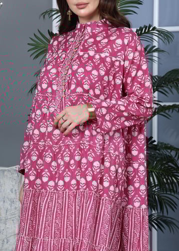 جلابية كلوش قطن 100% بتشكيلة نقوشات رائعة