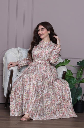 جلابية قطن مشجرة برسمة الروبيان