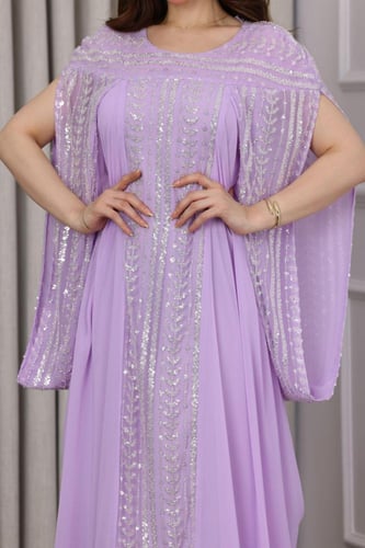 فستان سهرة شيفون مطرز