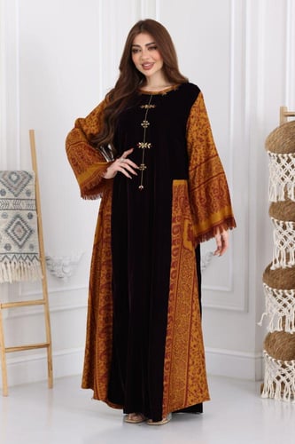 جلابية مخمل ممزوجة بالخام الكشميري الشتوي