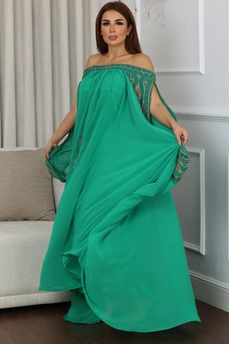 فستان شيفون كلوش بأكمام مفتوحه