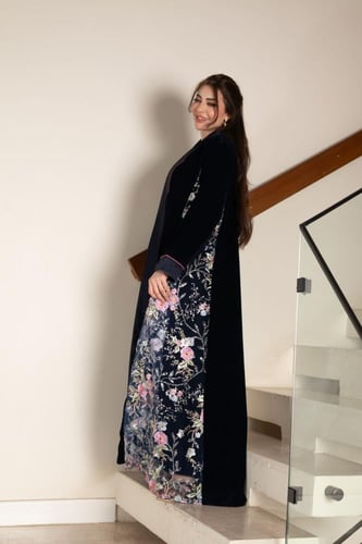 جلابية مخمل قطعتين