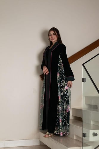 جلابية مخمل قطعتين