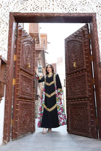 جلابية لينن ممزوجة بخام شالكي جانبي وكلفة شمالية ل...