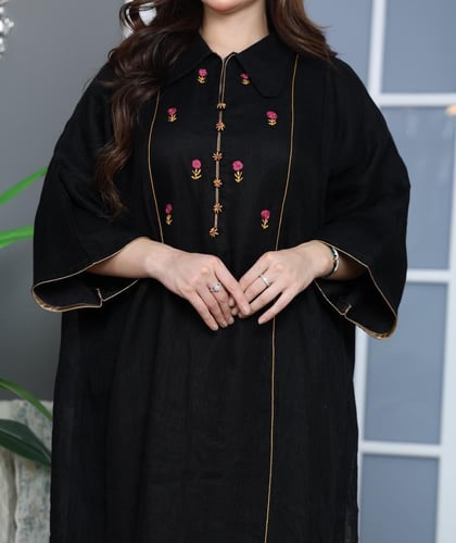 جلابية لينن بورود صغيرة جميلة