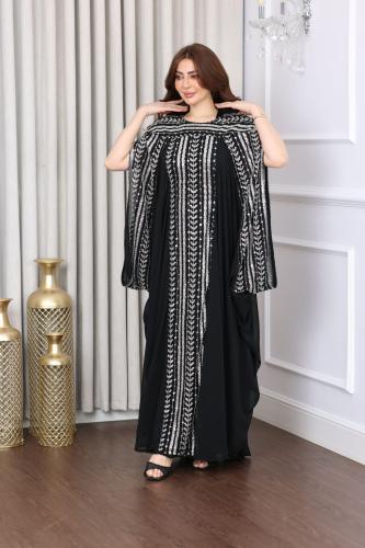 فستان سهرة شيفون مطرز