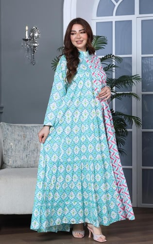 جلابية كلوش قطن 100% بتشكيلة نقوشات رائعة