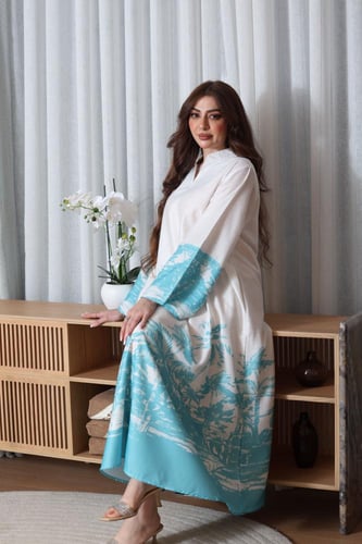 جلابية قطن بطابع هاواي وألوان جميلة