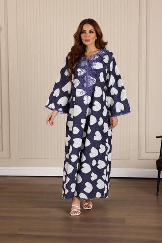 جلابية روز مطرزة وأنيقة