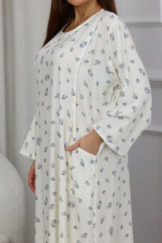 جلابية روز قطن خفيف صيفية طويلة ( رقبة دائرية بجيو...