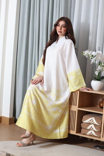 جلابية قطن بطابع هاواي وألوان جميلة