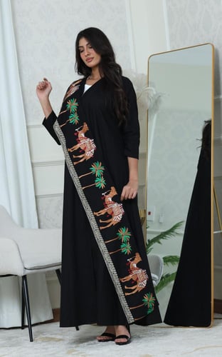 جلابية مفتوحة بعراقة الماضي والحاضر - موديل عباية