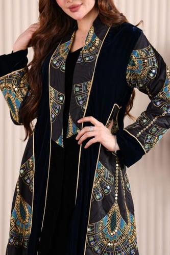 جلابية مخمل قطعتين