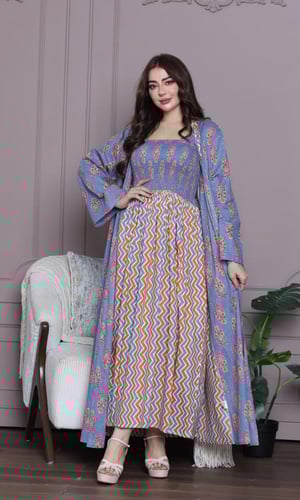 جلابية قطن قطعتين بألوان صيفية