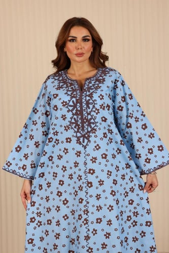 جلابية روز مطرزة وأنيقة