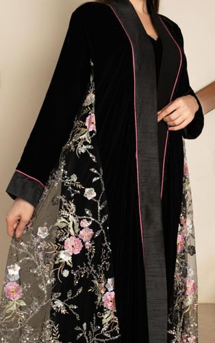 جلابية مخمل قطعتين