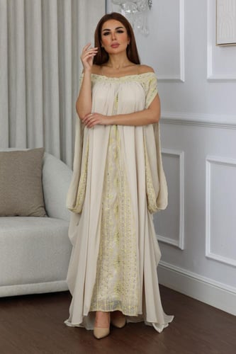 فستان شيفون كلوش بأكمام مفتوحه