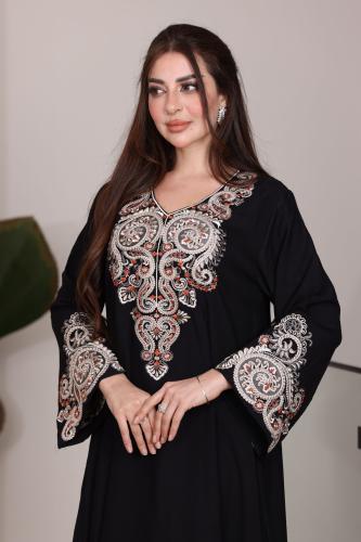 جلابية كريب بتطريز كمبيوتر مميز