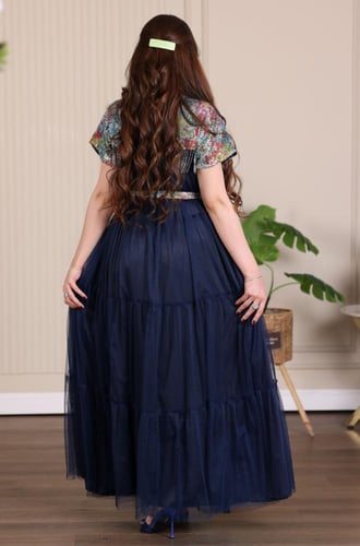 جلابية من التل المبطن وصدرية ترتر بهدب