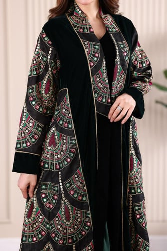 جلابية مخمل قطعتين