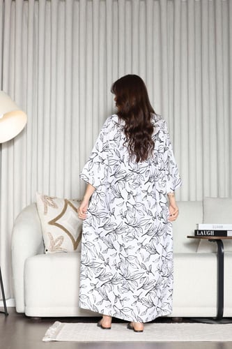 جلابية روز قطن خفيف صيفية ( رقبة سبعة )