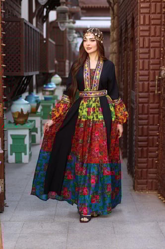 جلابية شالكي ممزوجة بخامة الكريب البحريني