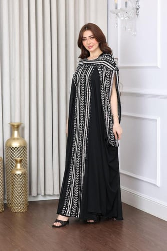 فستان سهرة شيفون مطرز