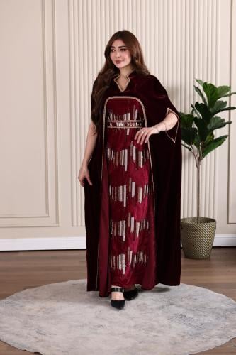 جلابية مخمل قطعتين