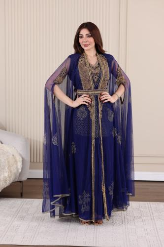 جلابية قفطان قطعتين فراشة بتطريز فخم و بطانة دانتي...