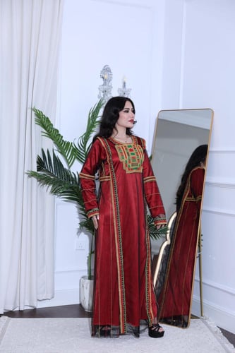 جلابية قطعتين من التل و الساتان بعراقة الماضي السع...
