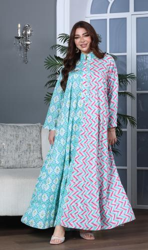 جلابية كلوش قطن 100% بتشكيلة نقوشات رائعة