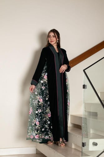 جلابية مخمل قطعتين