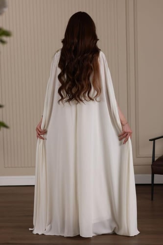 قفطان مغربي قطعتين شيفون مطرزة