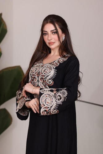 جلابية كريب بتطريز كمبيوتر مميز