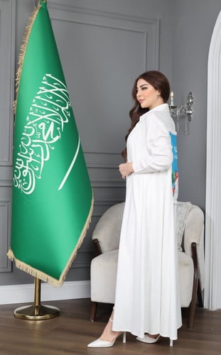 جلابية كتان بصورة هوية اليوم الوطني - موديل عباية...