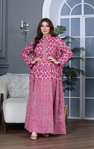 جلابية كلوش قطن 100% بتشكيلة نقوشات رائعة