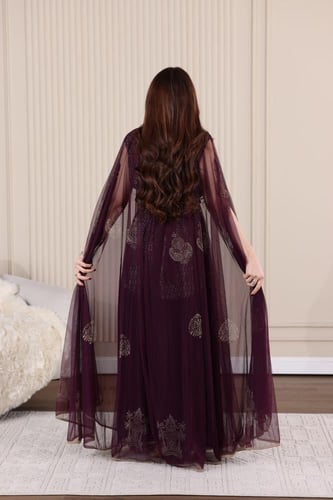 جلابية قفطان قطعتين فراشة بتطريز فخم و بطانة دانتي...