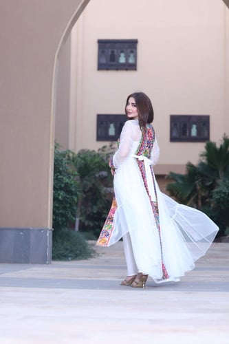 جلابية رمضانية وبشت تل وكلفة جميلة ملونة من الامام...