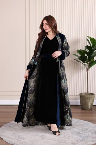 جلابية مخمل قطعتين