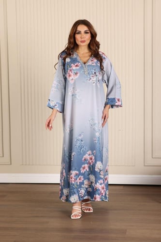 جلابية روز مطرزة وأنيقة